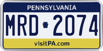 PA license plate MRD2074