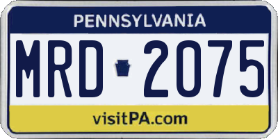 PA license plate MRD2075