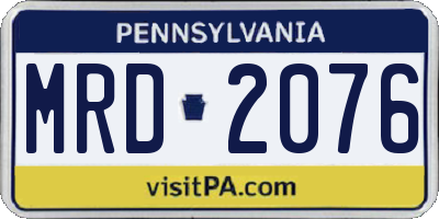 PA license plate MRD2076