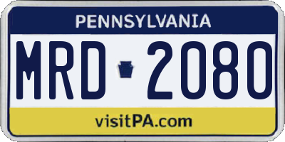 PA license plate MRD2080