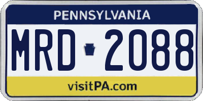 PA license plate MRD2088
