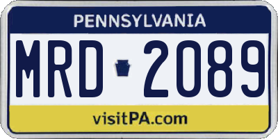 PA license plate MRD2089