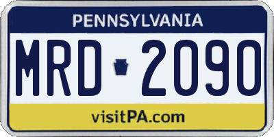 PA license plate MRD2090