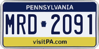 PA license plate MRD2091