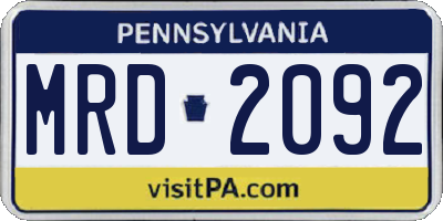 PA license plate MRD2092