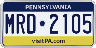 PA license plate MRD2105