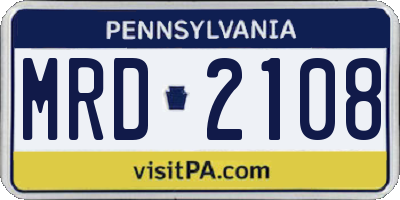PA license plate MRD2108