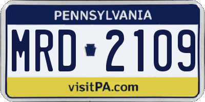 PA license plate MRD2109