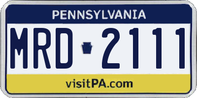 PA license plate MRD2111