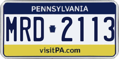 PA license plate MRD2113