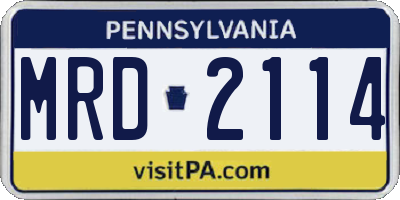 PA license plate MRD2114