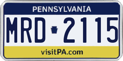 PA license plate MRD2115