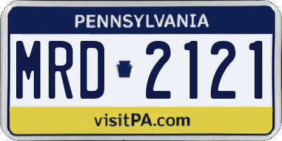 PA license plate MRD2121