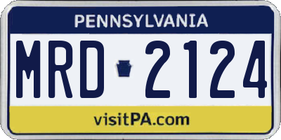 PA license plate MRD2124