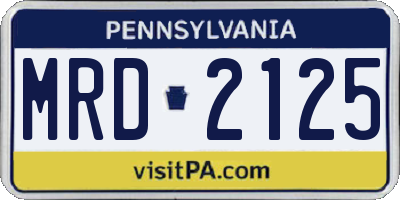 PA license plate MRD2125