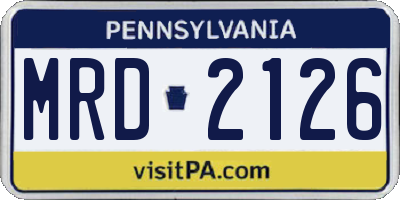 PA license plate MRD2126