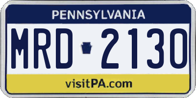 PA license plate MRD2130