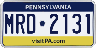 PA license plate MRD2131