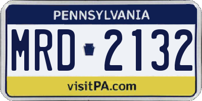 PA license plate MRD2132