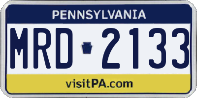 PA license plate MRD2133