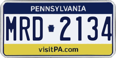 PA license plate MRD2134