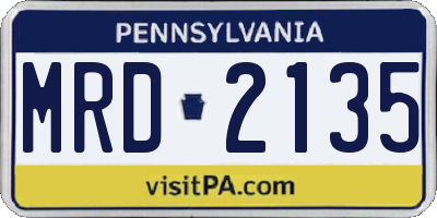 PA license plate MRD2135