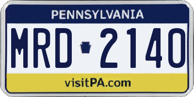 PA license plate MRD2140