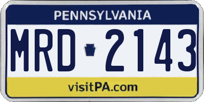 PA license plate MRD2143