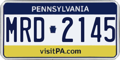 PA license plate MRD2145