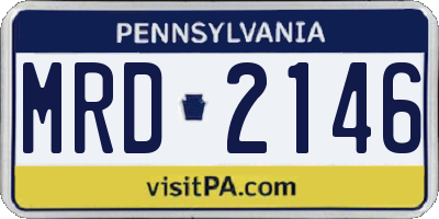PA license plate MRD2146