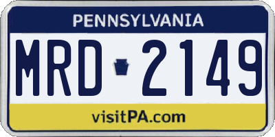PA license plate MRD2149