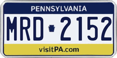 PA license plate MRD2152
