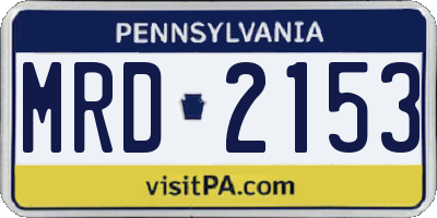 PA license plate MRD2153