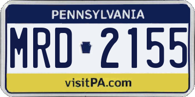 PA license plate MRD2155