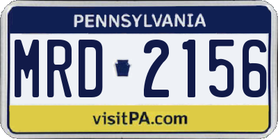PA license plate MRD2156