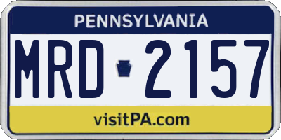 PA license plate MRD2157