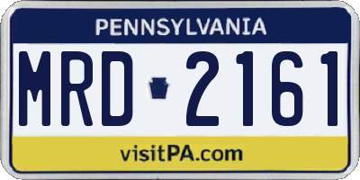 PA license plate MRD2161
