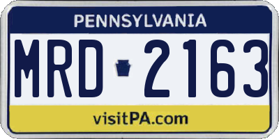PA license plate MRD2163