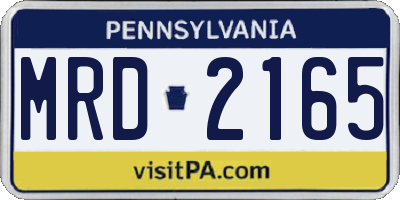 PA license plate MRD2165