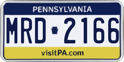 PA license plate MRD2166