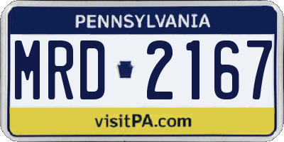 PA license plate MRD2167