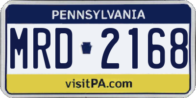 PA license plate MRD2168