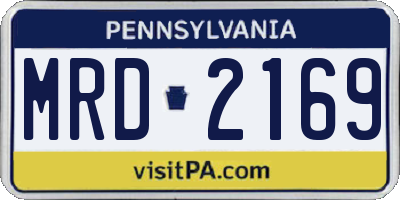 PA license plate MRD2169