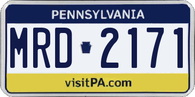 PA license plate MRD2171