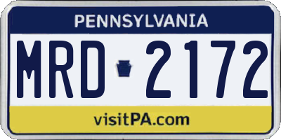 PA license plate MRD2172