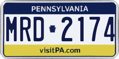 PA license plate MRD2174