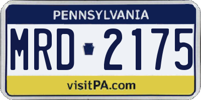 PA license plate MRD2175