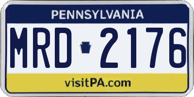 PA license plate MRD2176
