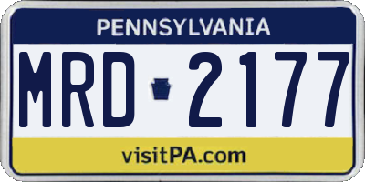 PA license plate MRD2177