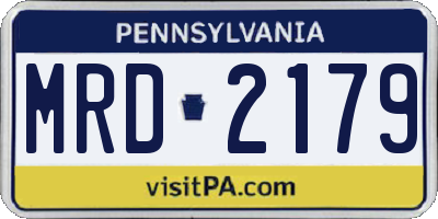 PA license plate MRD2179